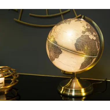 GLOBUS POMARAŃCZOWY Z PODŚWIETLENIEM 25X38 cm